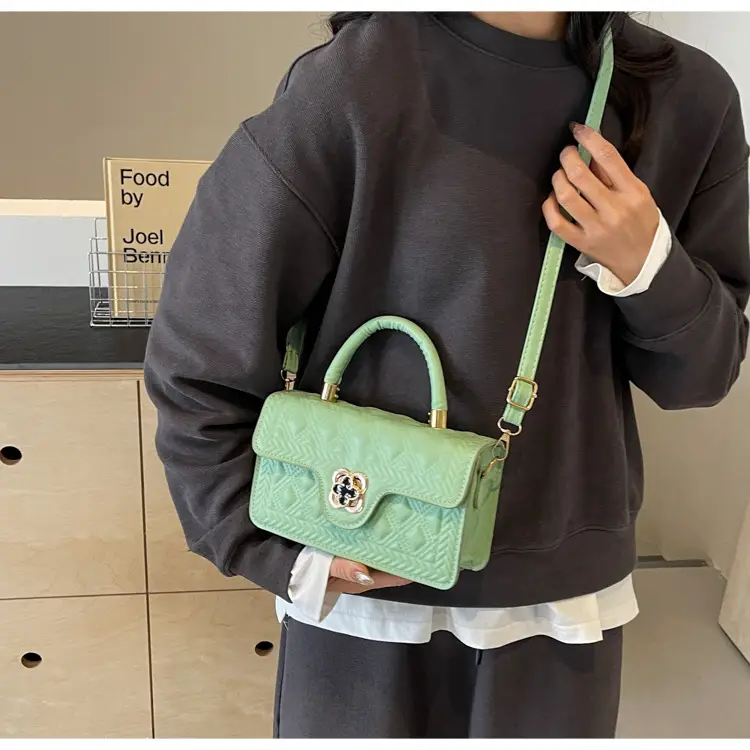 Women's Mint Green Rhombic Shoulder Bag 2024 — feature 21