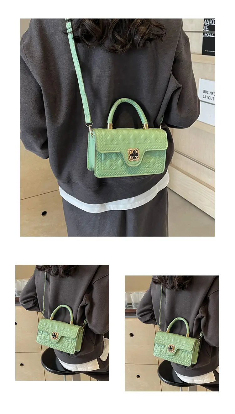 Women's Mint Green Rhombic Shoulder Bag 2024 — feature 29
