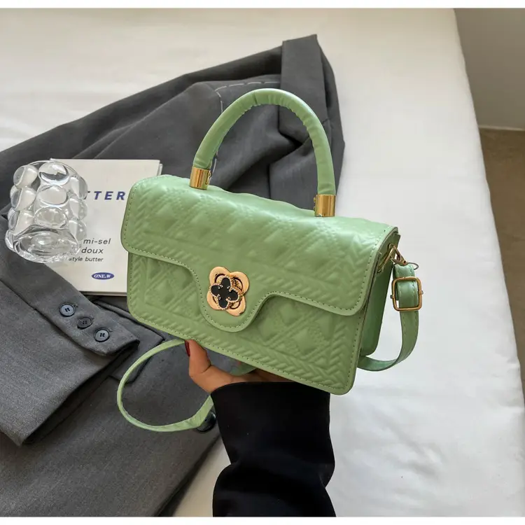 Women's Mint Green Rhombic Shoulder Bag 2024 - Image 4