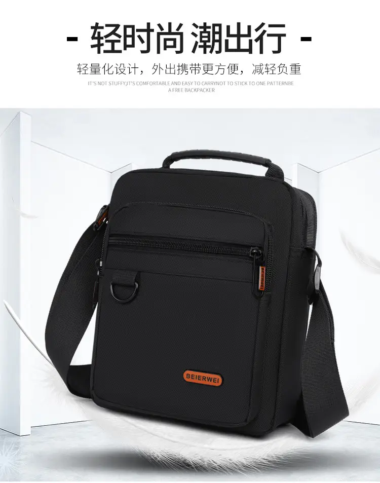 Men's Oxford Cloth Shoulder Bag Black 2024 — feature 12