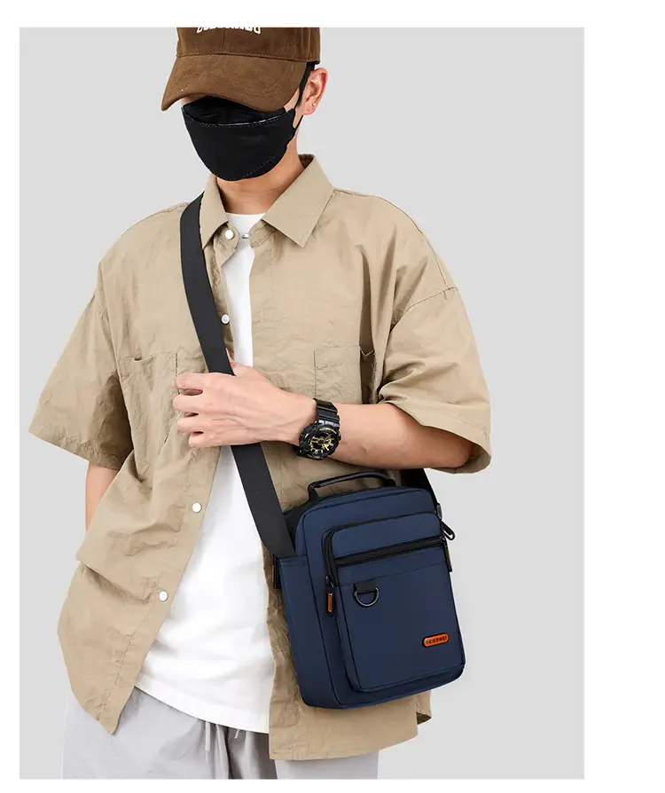 Men's Oxford Cloth Shoulder Bag Black 2024 — feature 19