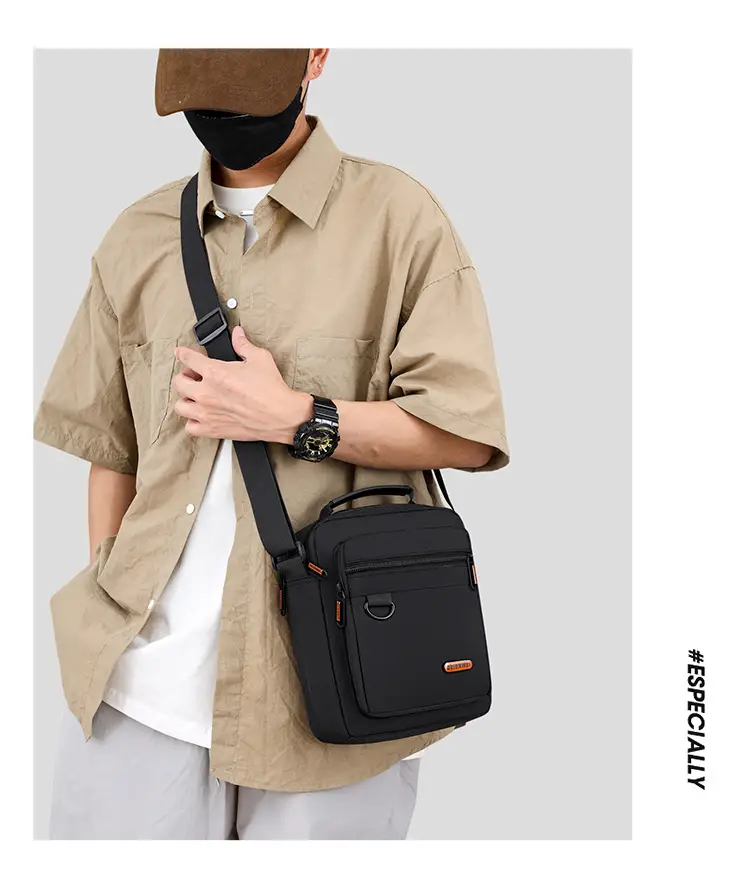 Men's Oxford Cloth Shoulder Bag Black 2024 — feature 21