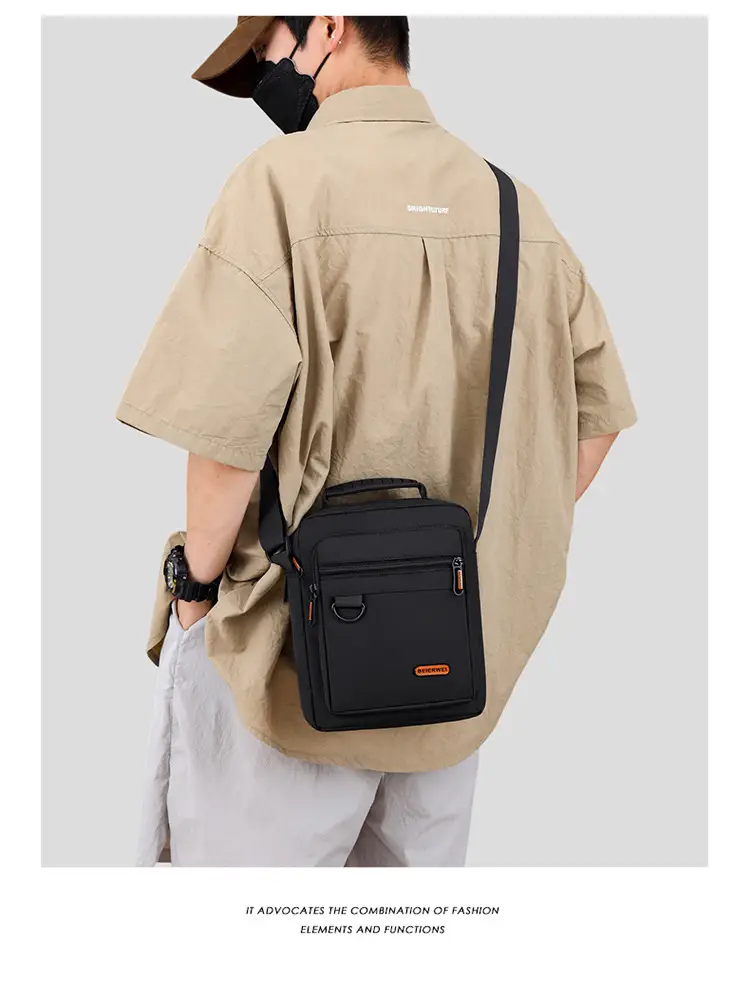 Men's Oxford Cloth Shoulder Bag Black 2024 — feature 22