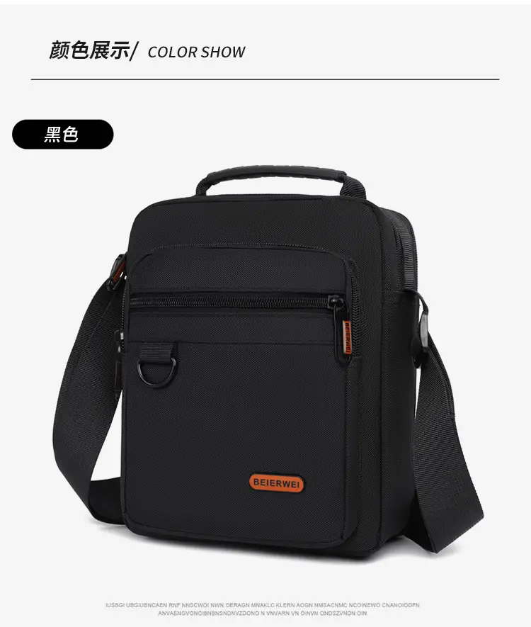 Men's Oxford Cloth Shoulder Bag Black 2024 — feature 23