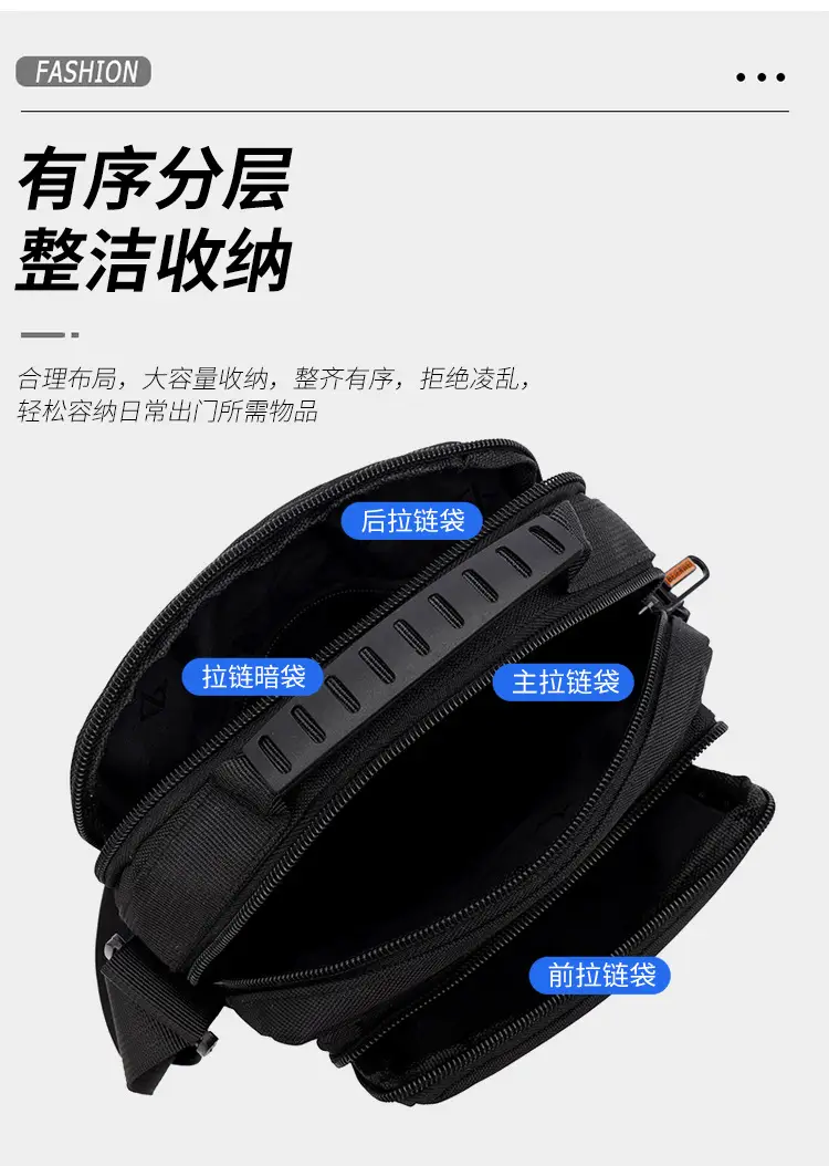 Men's Oxford Cloth Shoulder Bag Black 2024 — feature 7
