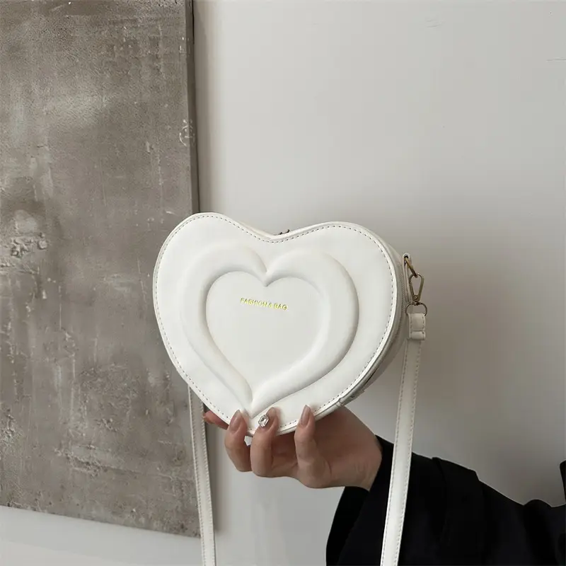 Pink Heart-Shaped Crossbody Bag for Women - Image 2