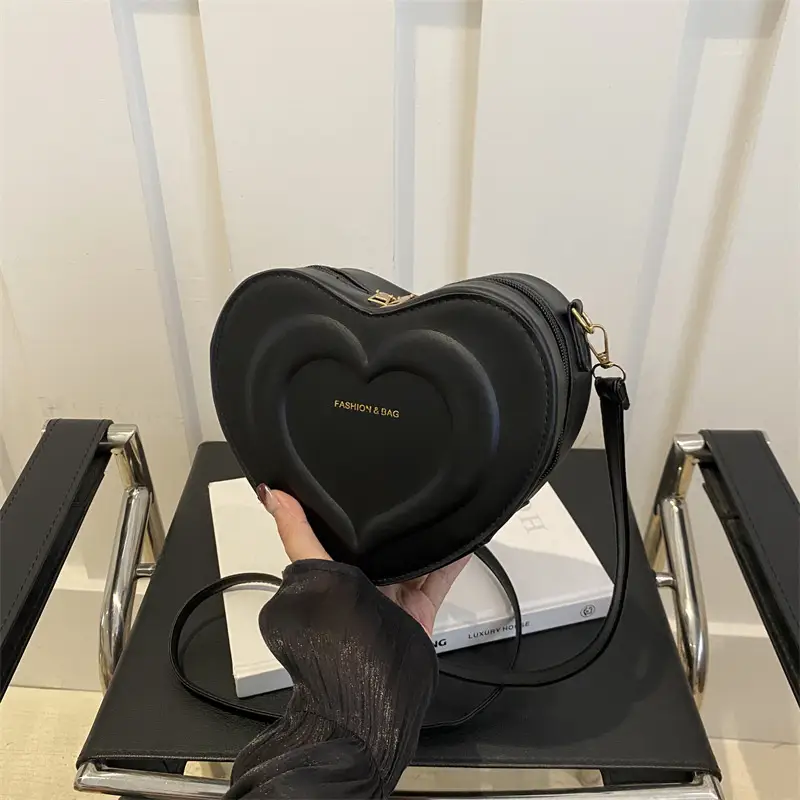 Pink Heart-Shaped Crossbody Bag for Women - Image 3