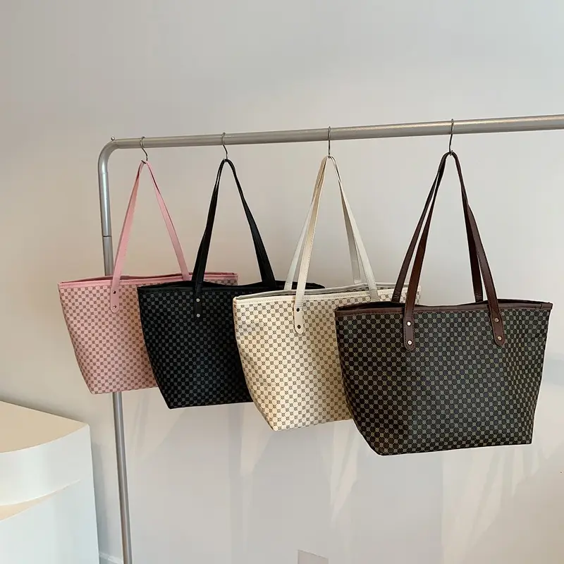 Pink Polka Dot Women's Large Tote Bag - Image 6
