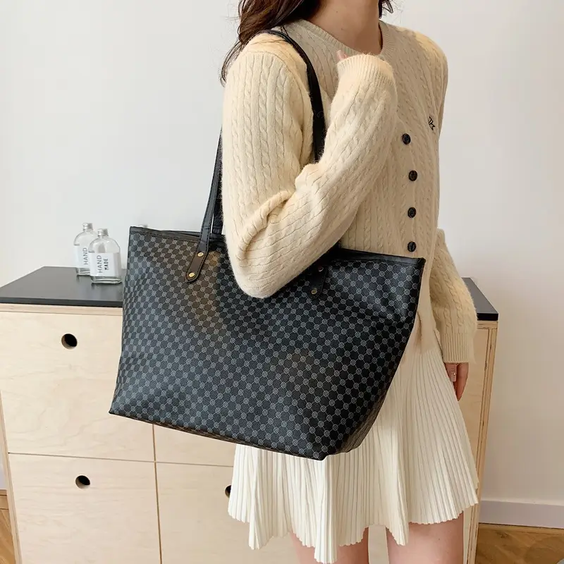 Pink Polka Dot Women's Large Tote Bag - Image 8