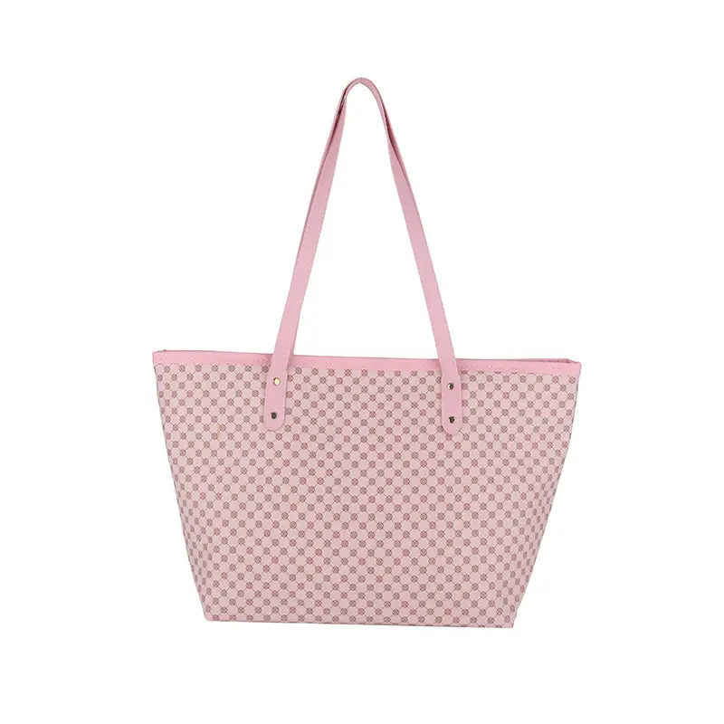 Pink Polka Dot Women's Large Tote Bag - Image 9