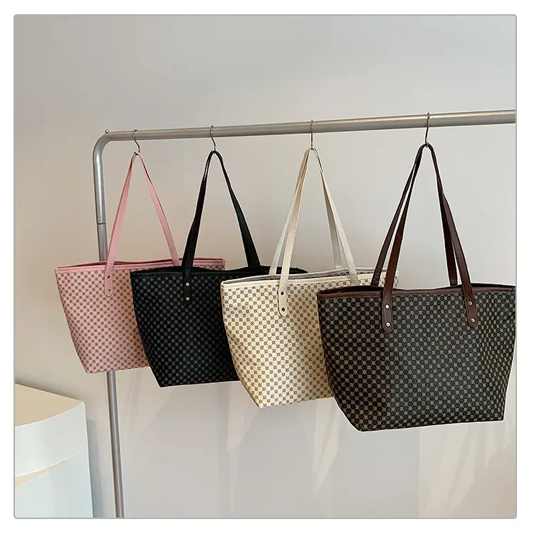 Pink Polka Dot Women's Large Tote Bag — feature 29