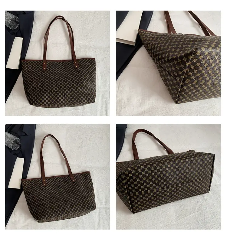 Pink Polka Dot Women's Large Tote Bag — feature 8