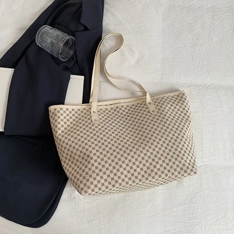 Pink Polka Dot Women's Large Tote Bag - Image 2