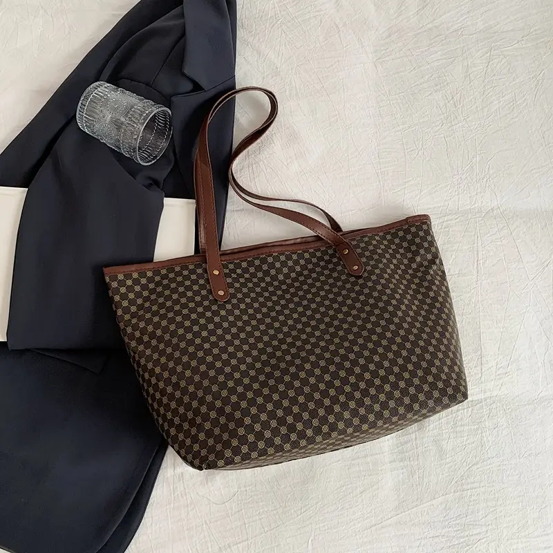 Pink Polka Dot Women's Large Tote Bag - Image 4