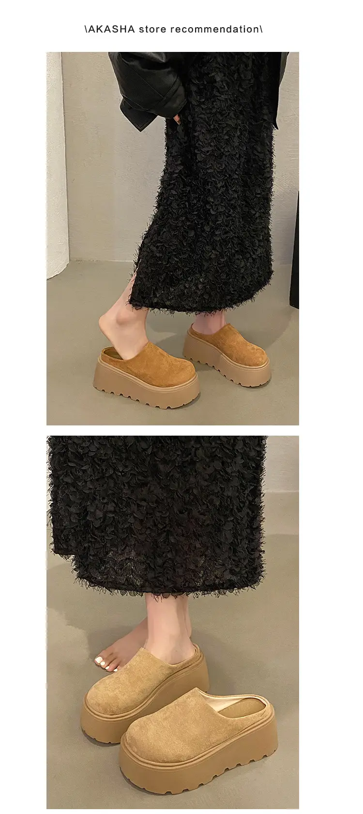 Thick-Soled Height-Increasing Shoes with Fleece Lining, Closed-Toe Slip-On Mules for Women, 2024 New Autumn and Winter Style, Easy-To-Wear Birkenstock-Style Shoes — feature 10