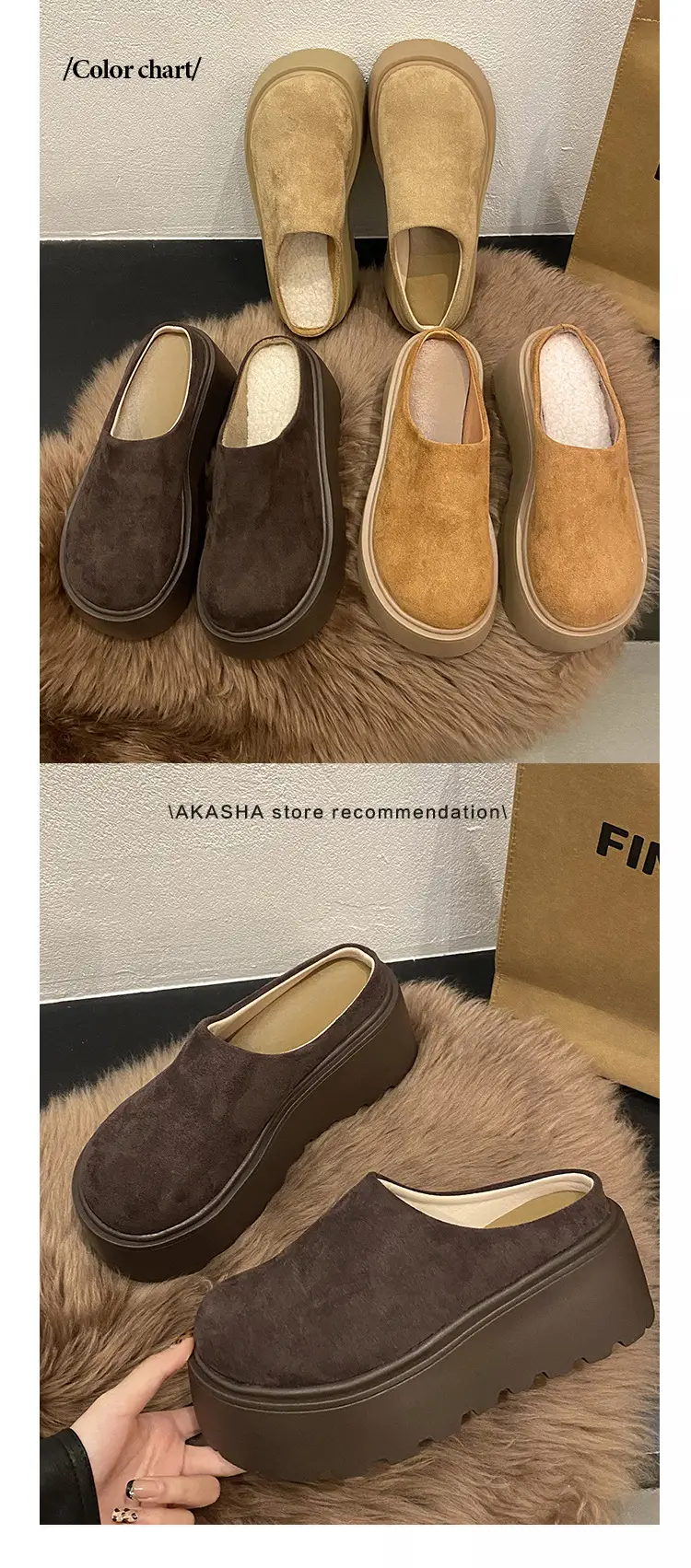 Thick-Soled Height-Increasing Shoes with Fleece Lining, Closed-Toe Slip-On Mules for Women, 2024 New Autumn and Winter Style, Easy-To-Wear Birkenstock-Style Shoes — feature 12
