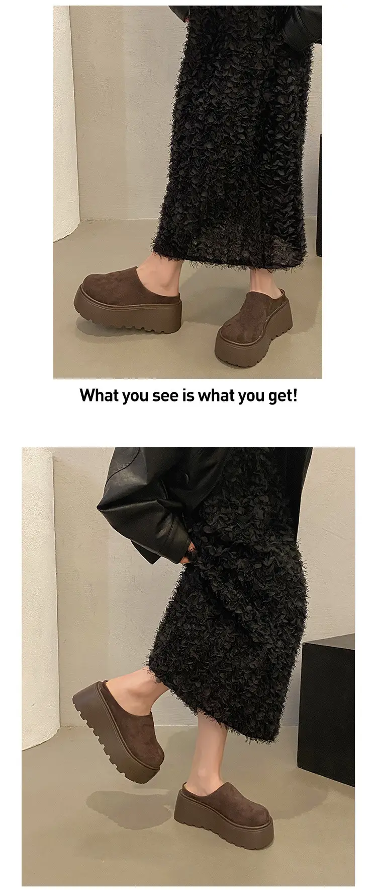 Thick-Soled Height-Increasing Shoes with Fleece Lining, Closed-Toe Slip-On Mules for Women, 2024 New Autumn and Winter Style, Easy-To-Wear Birkenstock-Style Shoes — feature 8