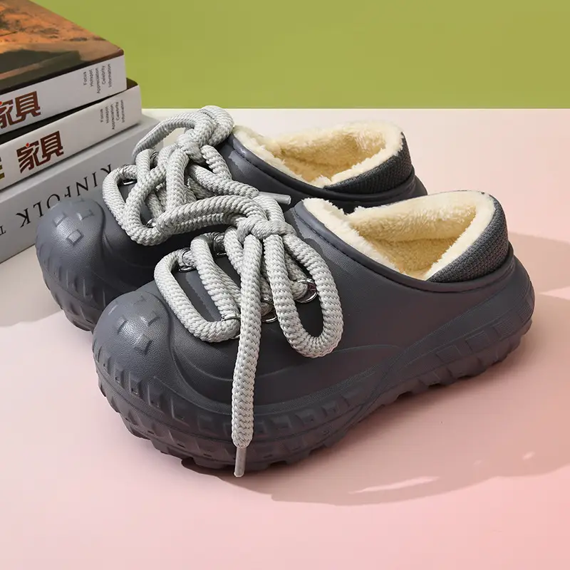 Autumn and Winter Cotton Slippers Women's Waterproof Dirty-Resistant Thick Sole Increased Cotton Shoes for Outer Wear Soft and Lightweight Mao Mao Shoes for Men