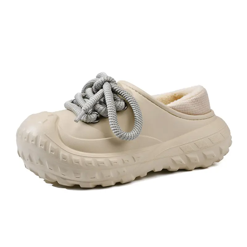 Autumn and Winter Cotton Slippers Women's Waterproof Dirty-Resistant Thick Sole Increased Cotton Shoes for Outer Wear Soft and Lightweight Mao Mao Shoes for Men