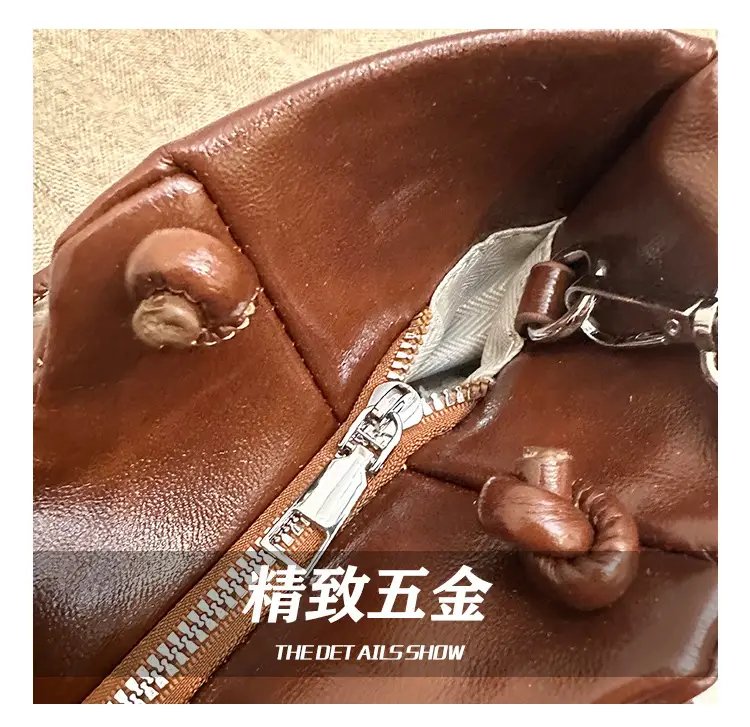 French Pleated Soft Leather Satchel Bag Women Brown — feature 4