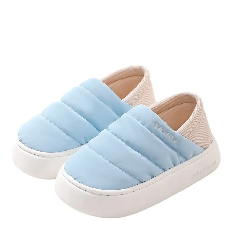Women's Autumn and Winter Non-Slip Cotton Slippers with a Stepping-On-Clouds Feel, 2026 New Model, Home Warm Heel-Covered down Fabric Waterproof Maternity Shoes - Image 8