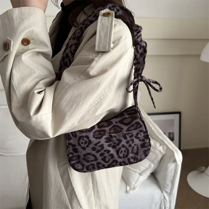 Leopard Print Shoulder Bag Brown 2024 Autumn Winter - Image 4
