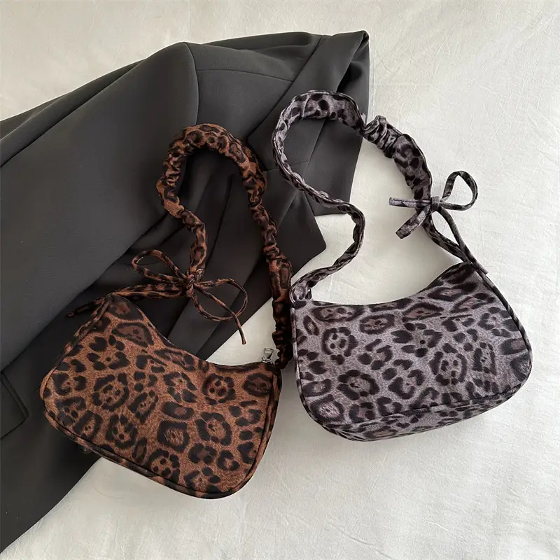 Leopard Print Shoulder Bag Brown 2024 Autumn Winter - Image 6