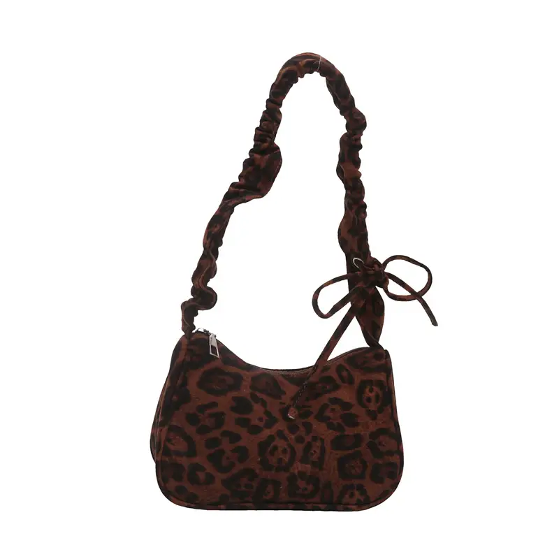 Leopard Print Shoulder Bag Brown 2024 Autumn Winter - Image 7