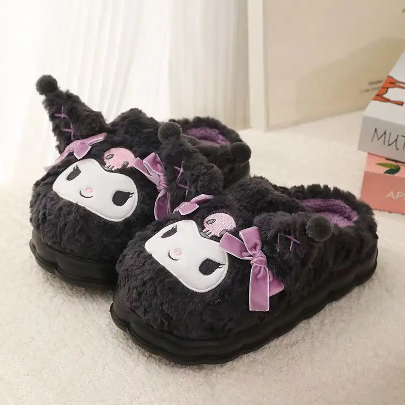Sanrio Kulomi Cotton Slippers Women's Autumn and Winter 2024 New Cute Plush Thickened Warm Slippers Women's Winter — feature 9