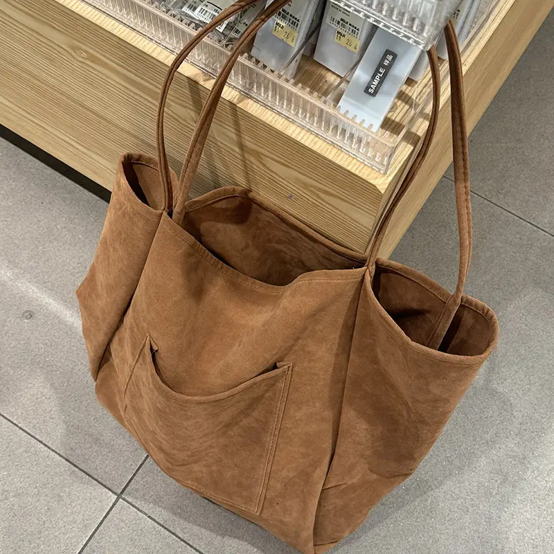 Large Capacity Suede Shoulder Bag for Women - Image 8