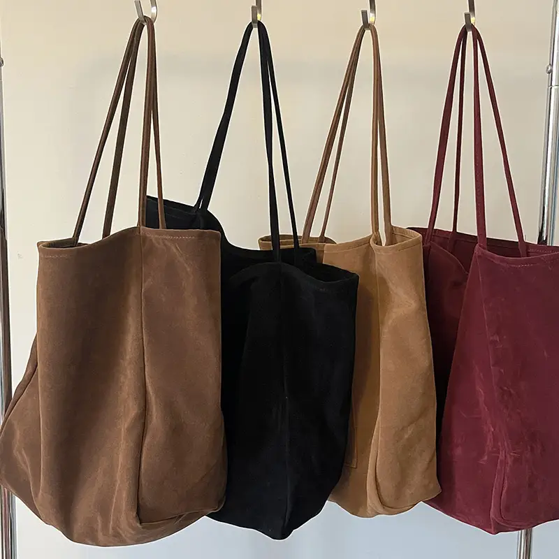 Large Capacity Suede Shoulder Bag for Women — feature 1