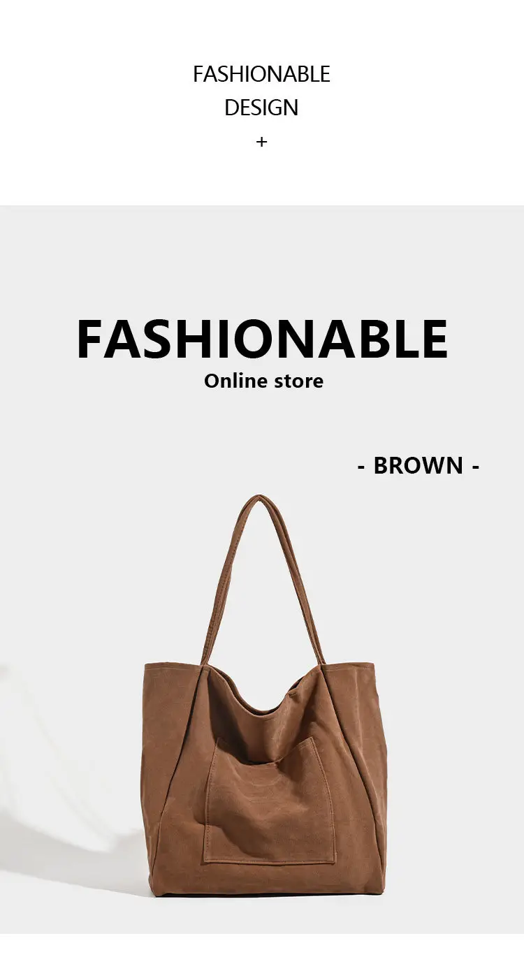 Large Capacity Suede Shoulder Bag for Women — feature 25