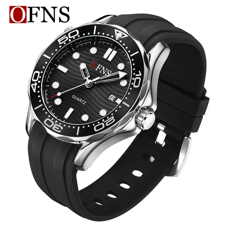 Men's Black Rubber Strap Aquathermatic Watch - Image 4