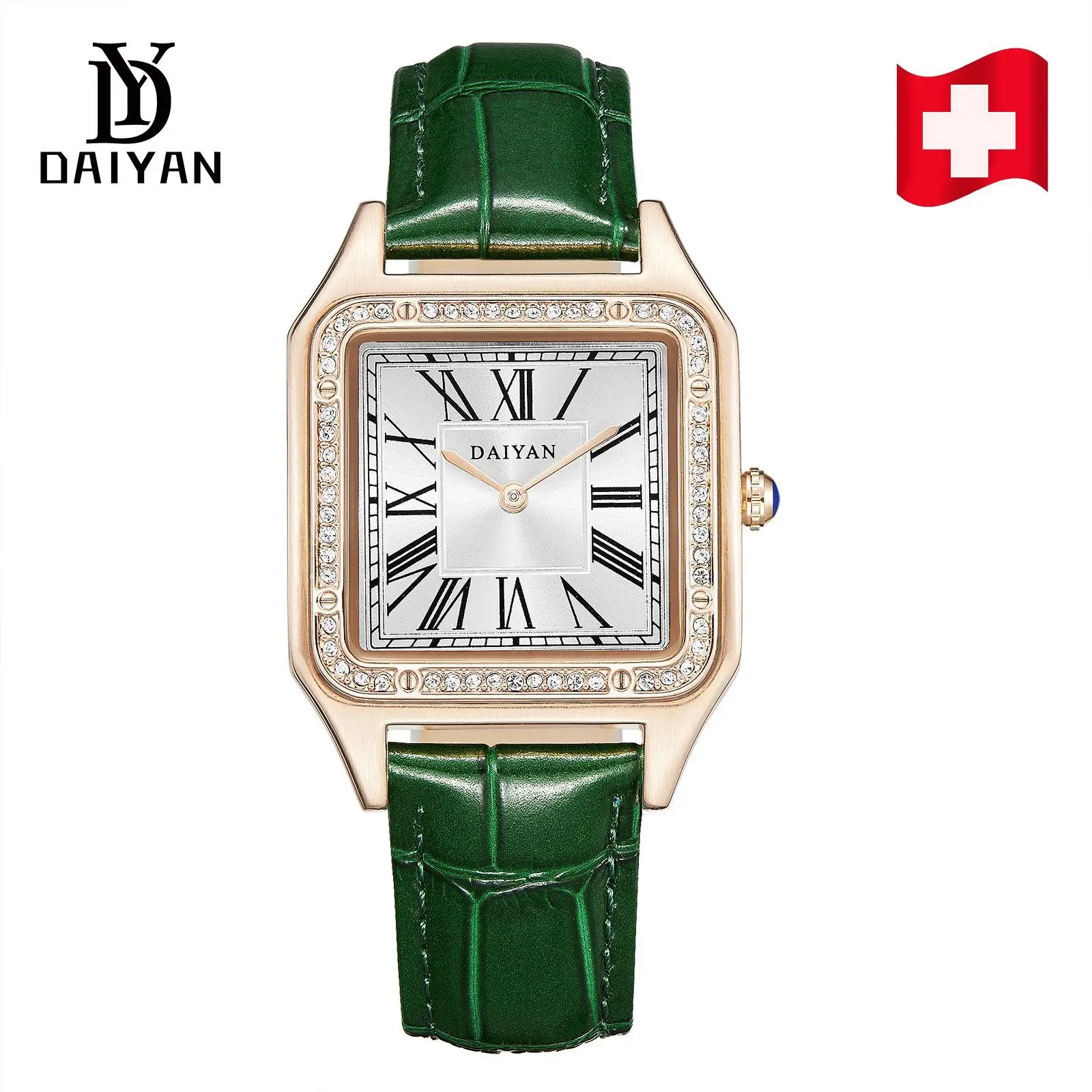 Stylish Square Dial Watch for Women with Leather Strap - Image 2