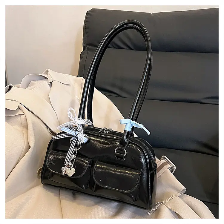 Black Leather Underarm Pillow Bag for Women 2024 — feature 33