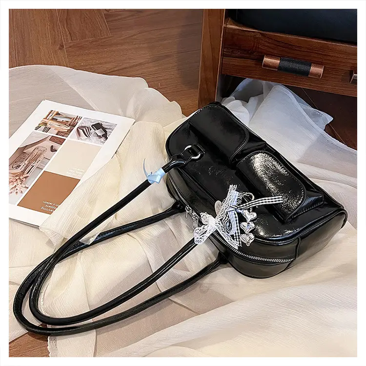 Black Leather Underarm Pillow Bag for Women 2024 — feature 35