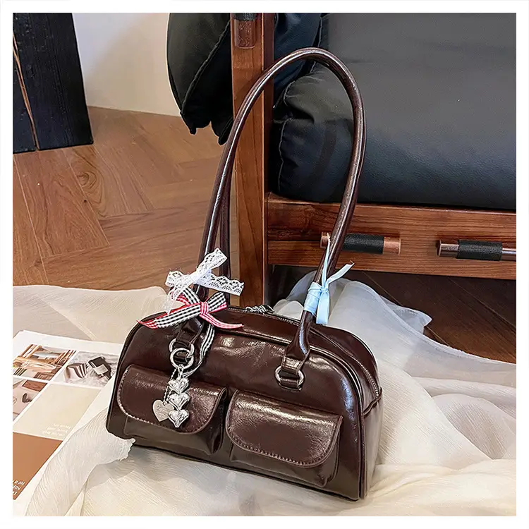 Black Leather Underarm Pillow Bag for Women 2024 — feature 36