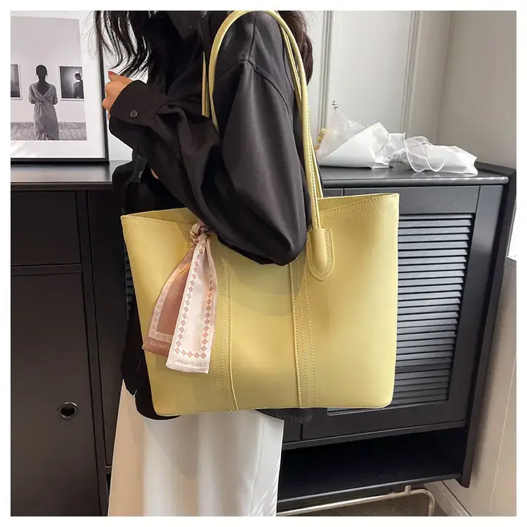 Yellow Textured Shoulder Bag with Tassel for Women — feature 16