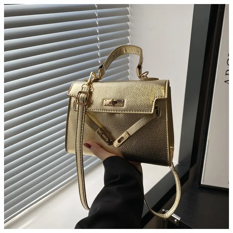 Textured Shoulder Crossbody Bag Silver Gold Plated — feature 27