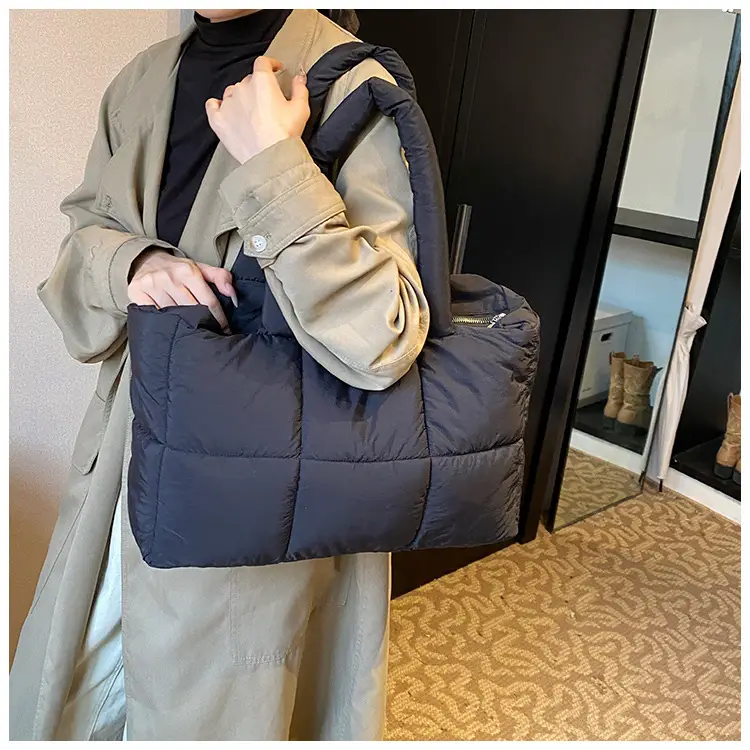 Women Cotton Padded Shoulder Bag Large Capacity 2024 — feature 11