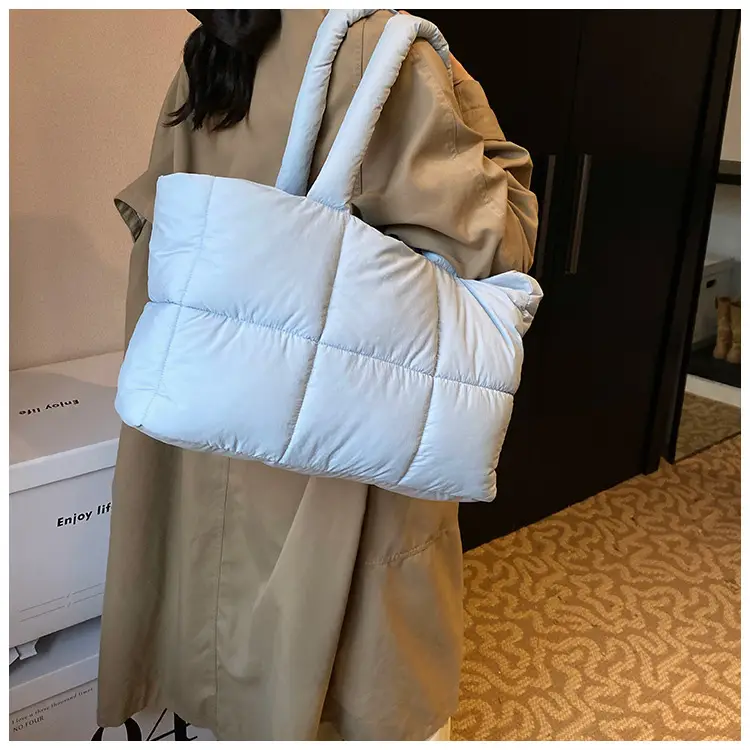 Women Cotton Padded Shoulder Bag Large Capacity 2024 — feature 17