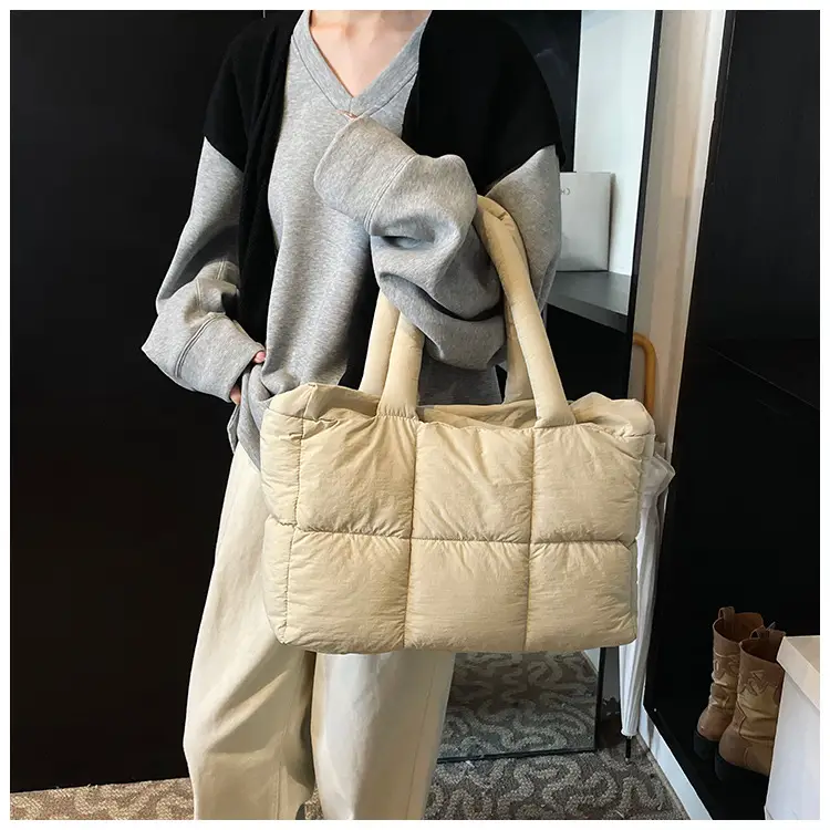 Women Cotton Padded Shoulder Bag Large Capacity 2024 — feature 19
