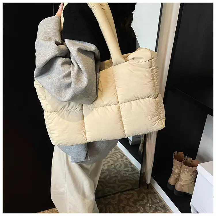 Women Cotton Padded Shoulder Bag Large Capacity 2024 — feature 21