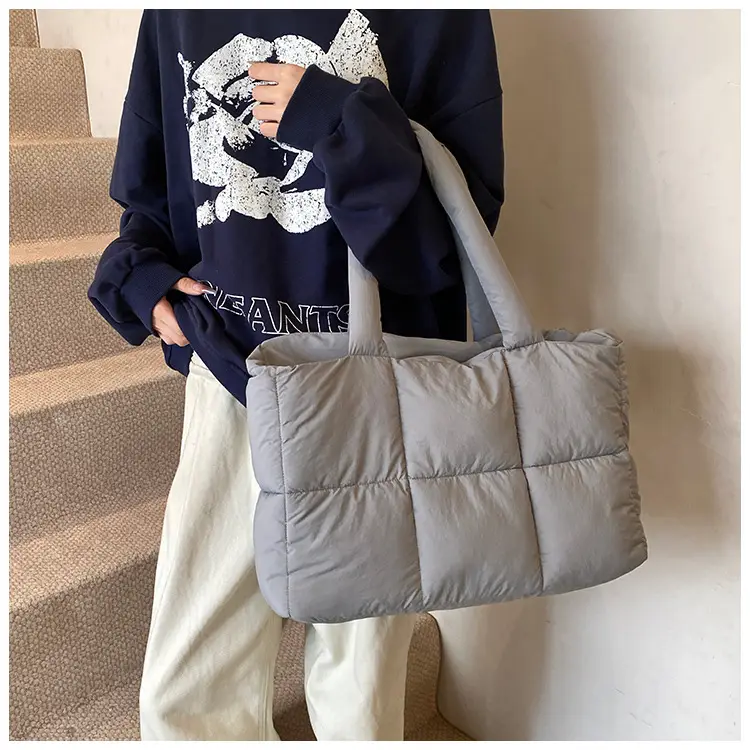 Women Cotton Padded Shoulder Bag Large Capacity 2024 — feature 25