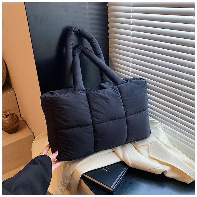 Women Cotton Padded Shoulder Bag Large Capacity 2024 — feature 30