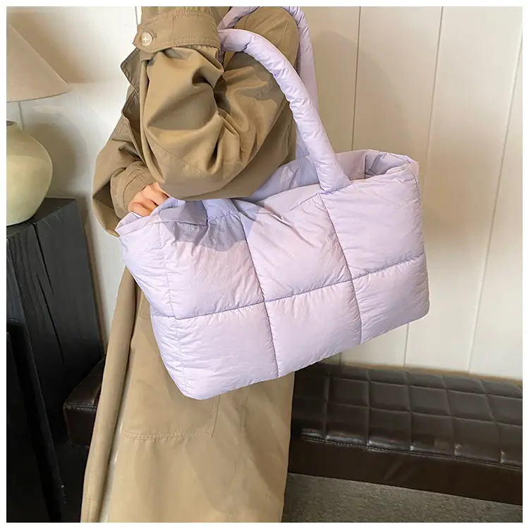 Women Cotton Padded Shoulder Bag Large Capacity 2024 — feature 6