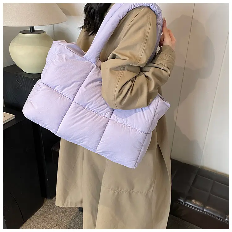 Women Cotton Padded Shoulder Bag Large Capacity 2024 — feature 9