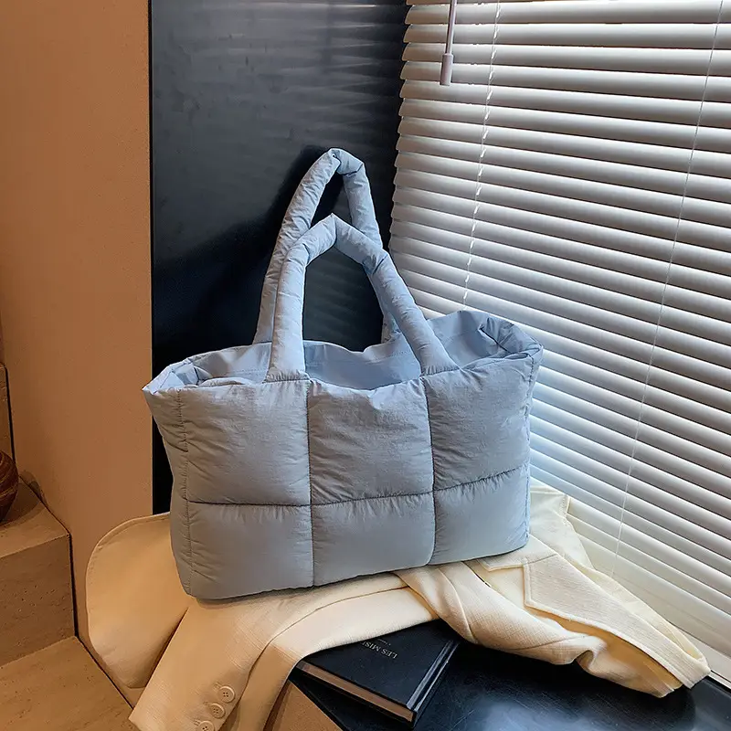 Women Cotton Padded Shoulder Bag Large Capacity 2024