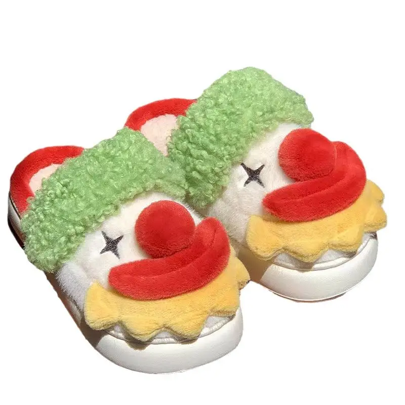 Clown Cotton Slippers for Women 2024 Autumn and Winter New Cartoon Cute Student Home Dormitory Furry Cotton Shoes Wholesale