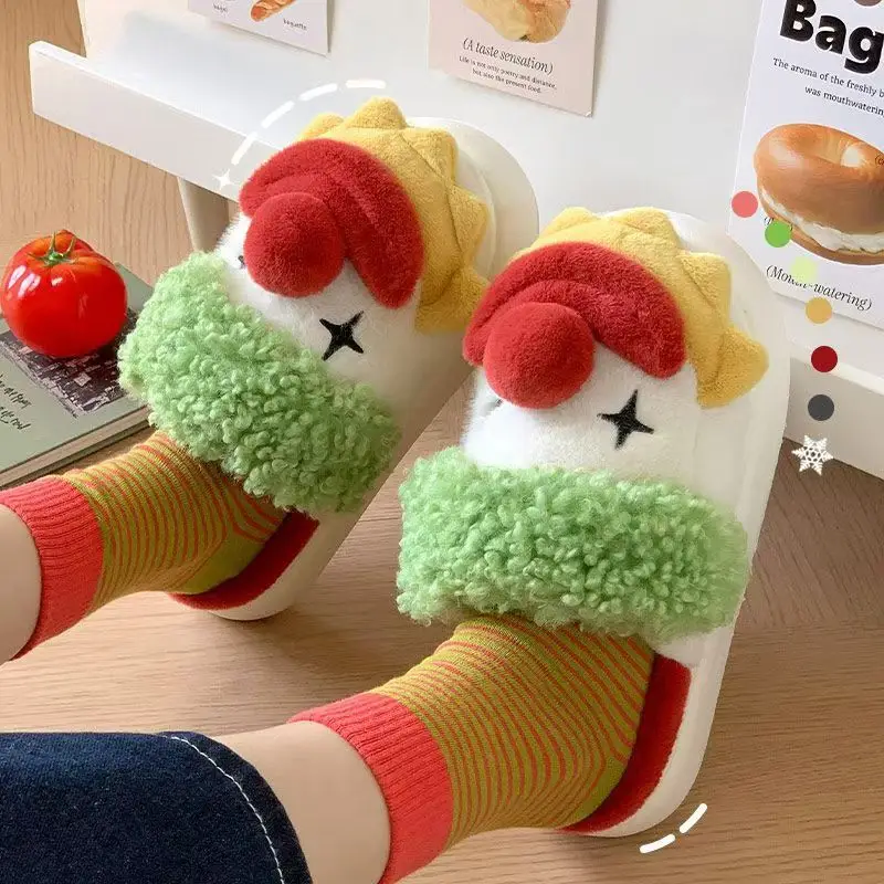 Clown Cotton Slippers for Women 2024 Autumn and Winter New Cartoon Cute Student Home Dormitory Furry Cotton Shoes Wholesale — feature 7